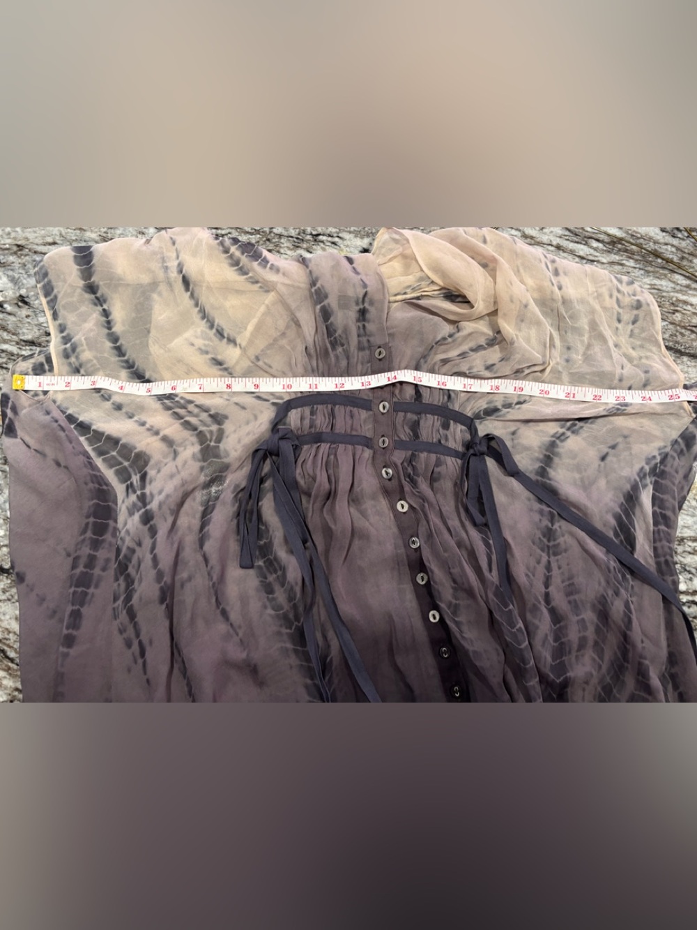 All Saints Sheer Ombre Tie-Dye Silk Caftan Coverup Size 8 - Picture 2 of 5